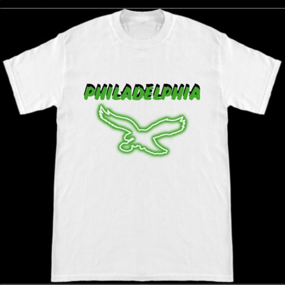 Vintage Philadelphia Eagles Neon Logo Graphic Shirt